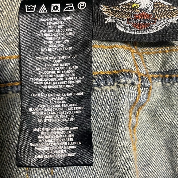 👖 Harley-Davidson Blue Boot Cut Women's Jeans EUC - Picture 5 of 7